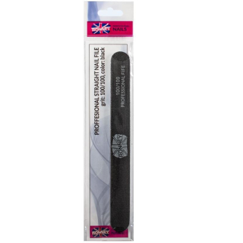 RONNEY - Pilnik do paznokci czarny NAILFILE STRAIGHT (100/100) 1 szt. RN 285    ZOBA